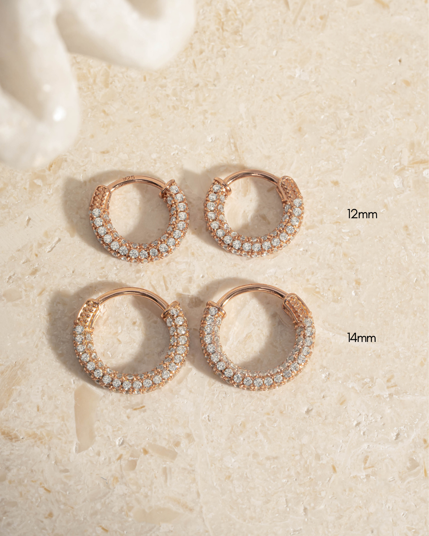 12mm Pavé Hoop Earrings