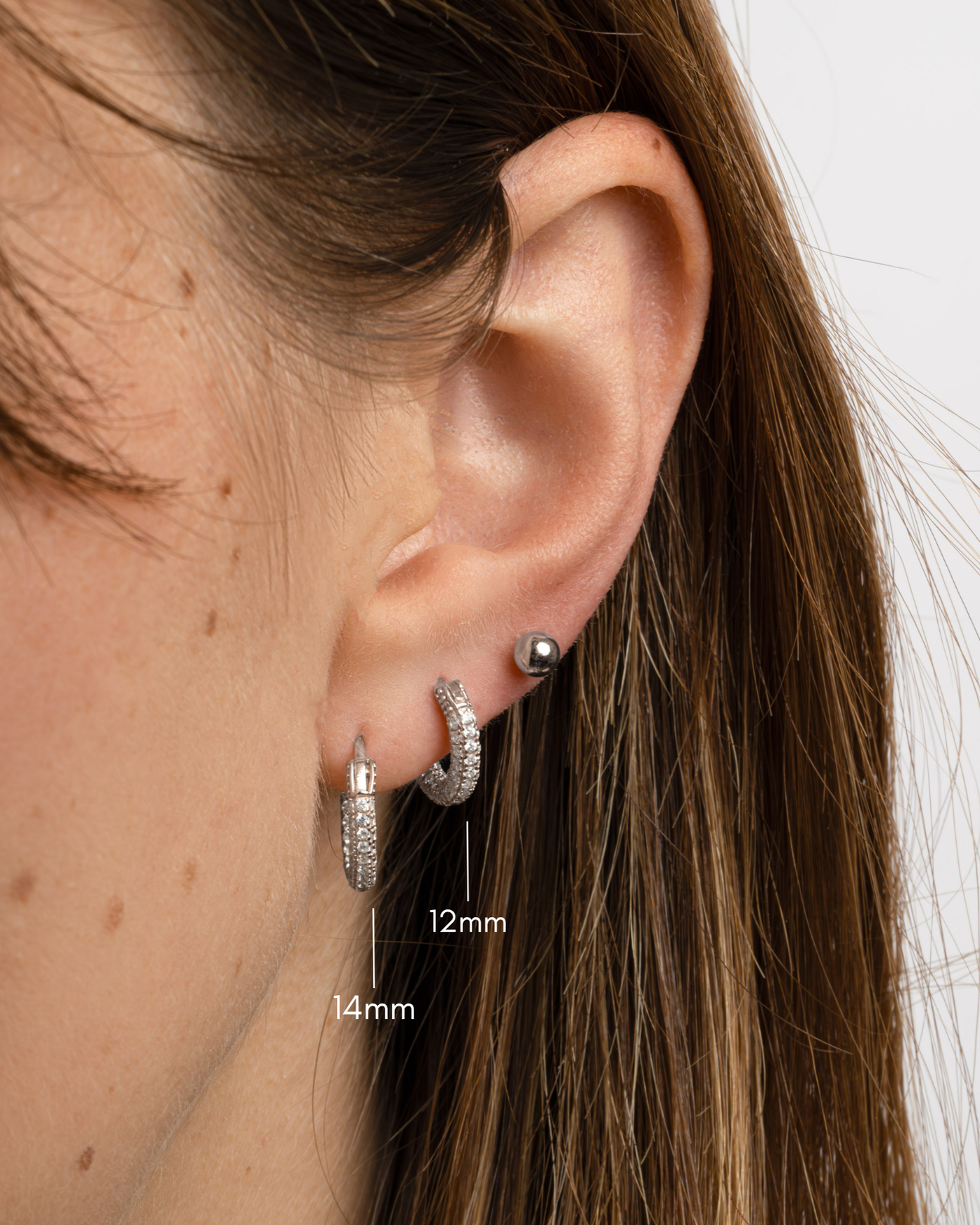12mm Pavé Hoop Earrings