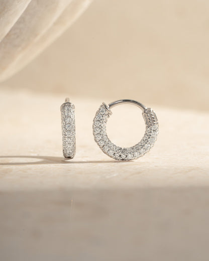 12mm Pavé Hoop Earrings