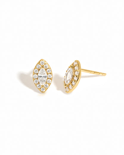 Halo Marquise Studs