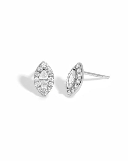 Halo Marquise Studs