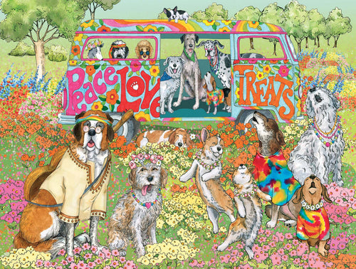 Peace Love Treats - 500 piece jigsaw puzzle with poster