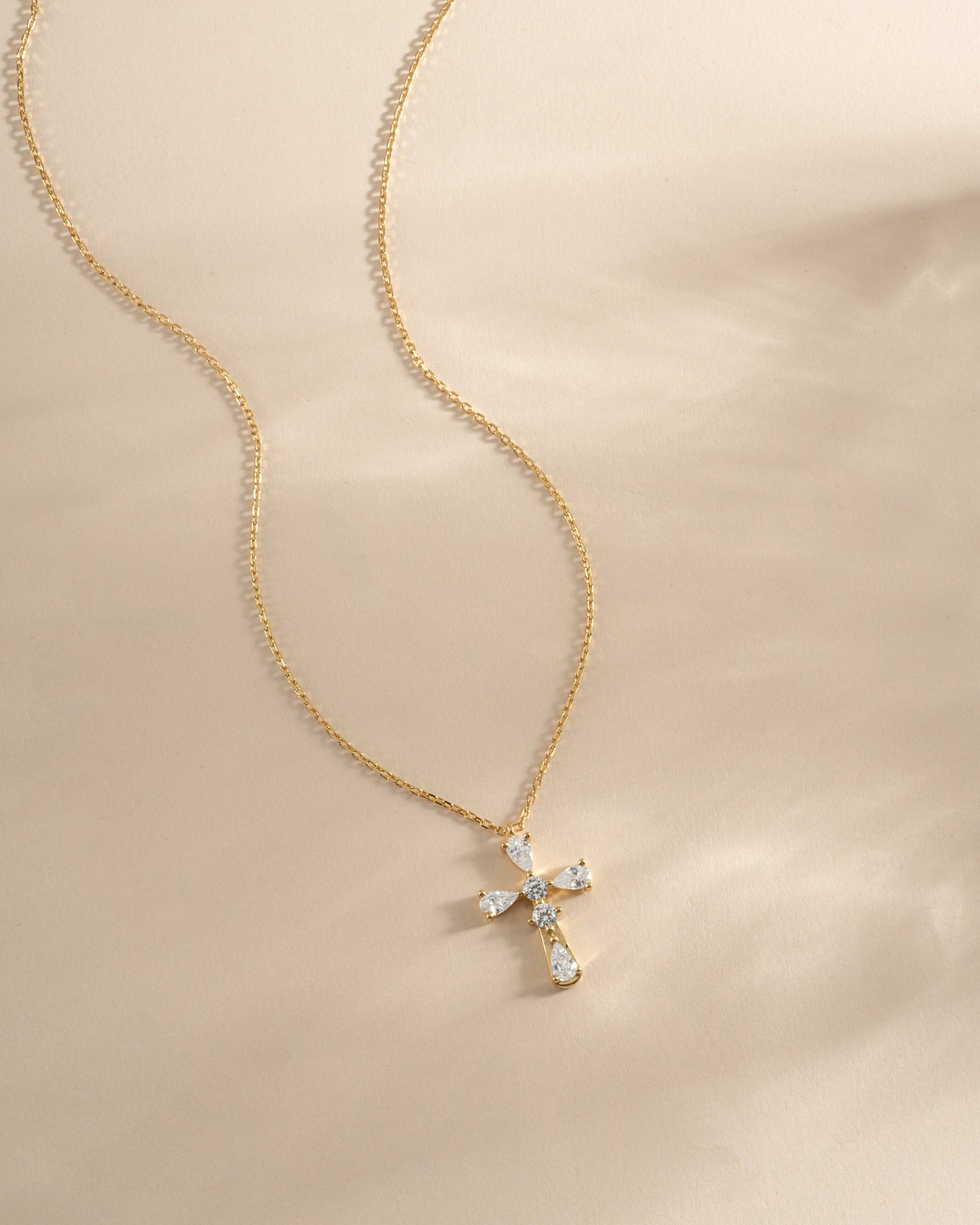 Pear Cut Cross Necklace