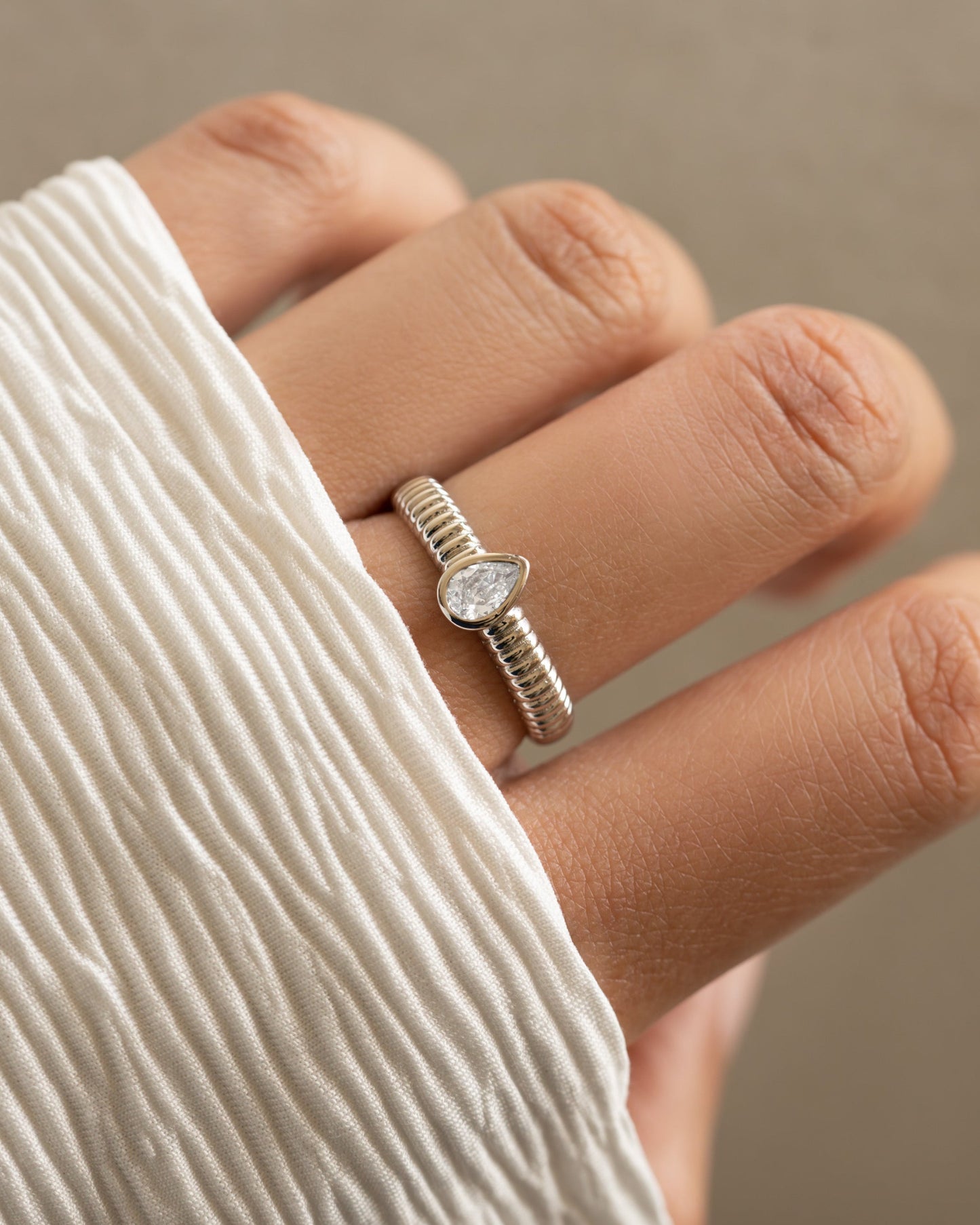 Pear Statement Ring
