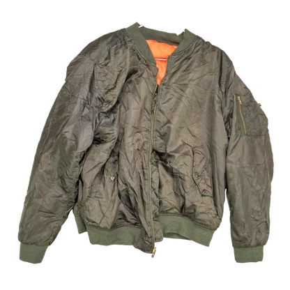 Phat Farm Olive MA-1 Flight Jacket - 3XLarge - Army & Outdoors - Flight Jackets