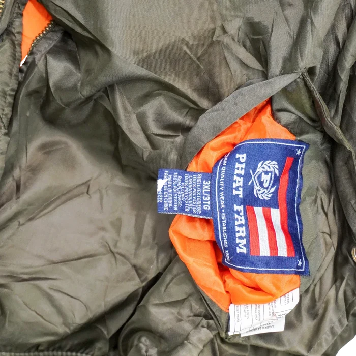 Phat Farm Olive MA-1 Flight Jacket - 3XLarge - Army & Outdoors - Flight Jackets