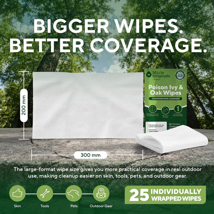 Poison Ivy & Oak Wipes (25 Sachets)