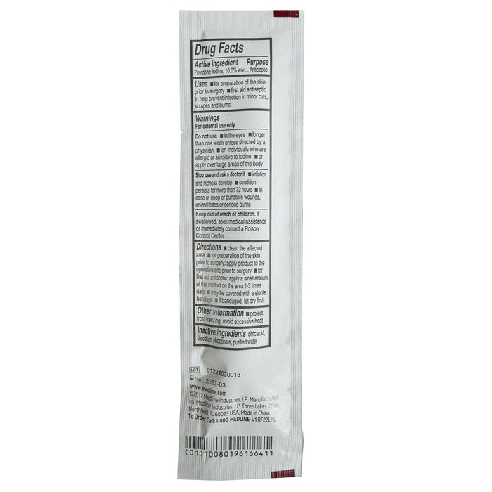 Povidone Iodine Swab Sticks, back