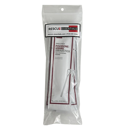 Povidone Iodine Swab Sticks, packaged front