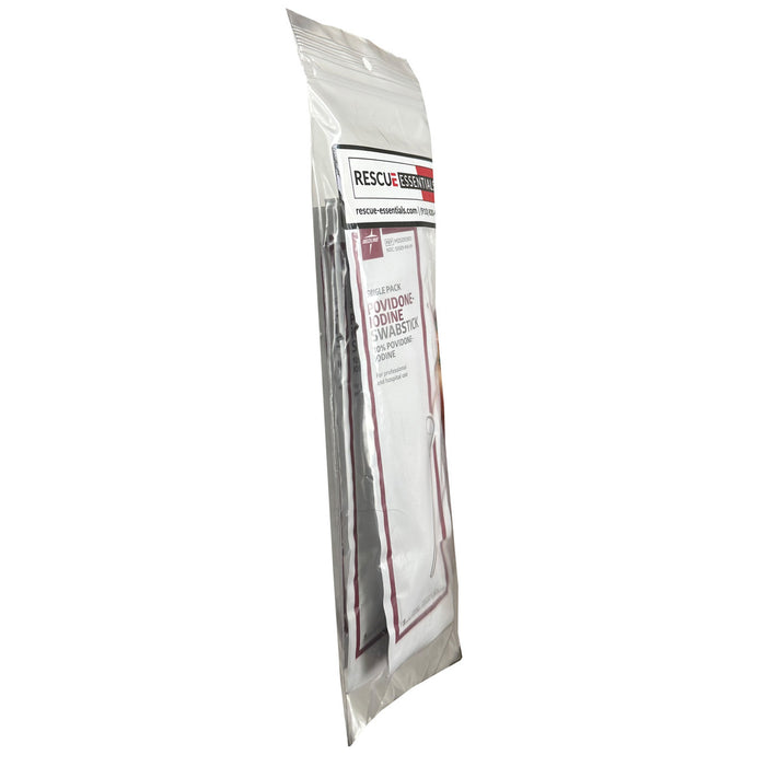 Povidone Iodine Swab Sticks, packaged side
