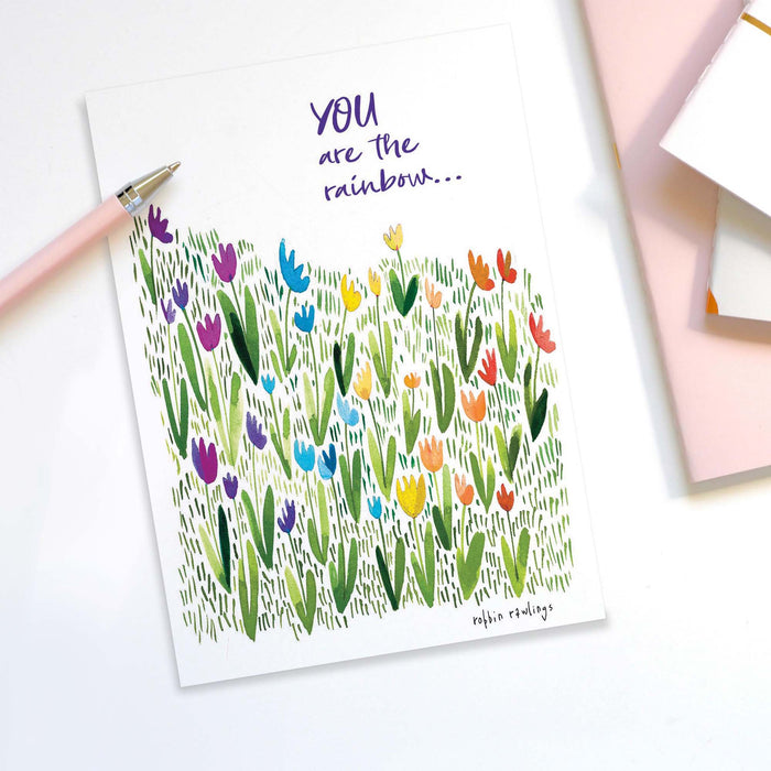 Rainbow Flowers | Encouragement Boxed Notecards – 15 Premium Cards