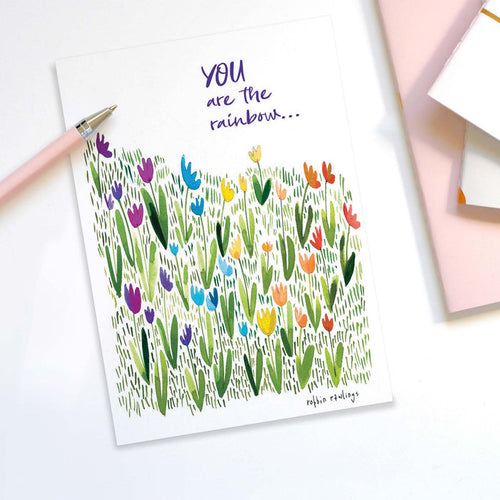 Rainbow Flowers | Encouragement Boxed Notecards – 15 Premium Cards