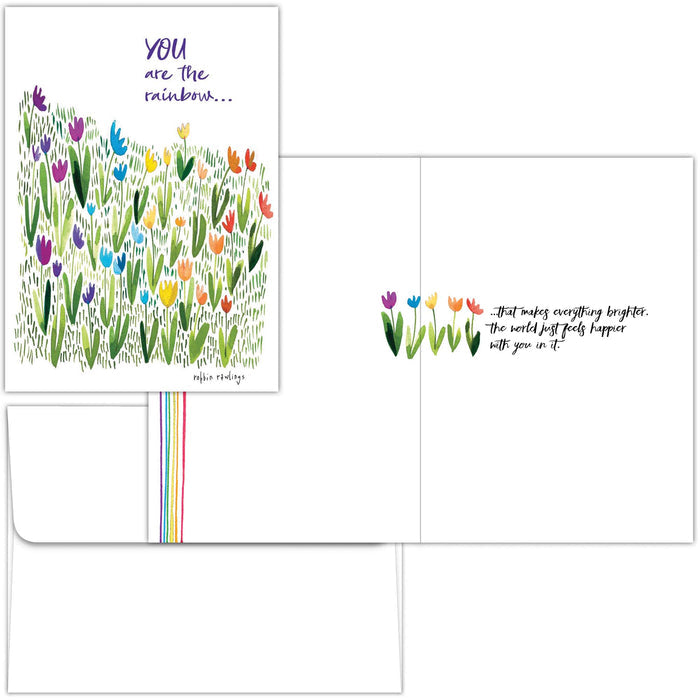 Rainbow Flowers | Encouragement Boxed Notecards – 15 Premium Cards
