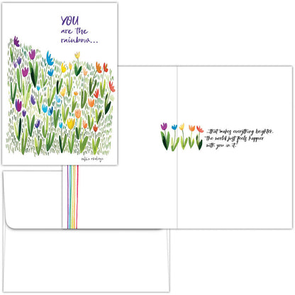 Rainbow Flowers | Encouragement Boxed Notecards – 15 Premium Cards