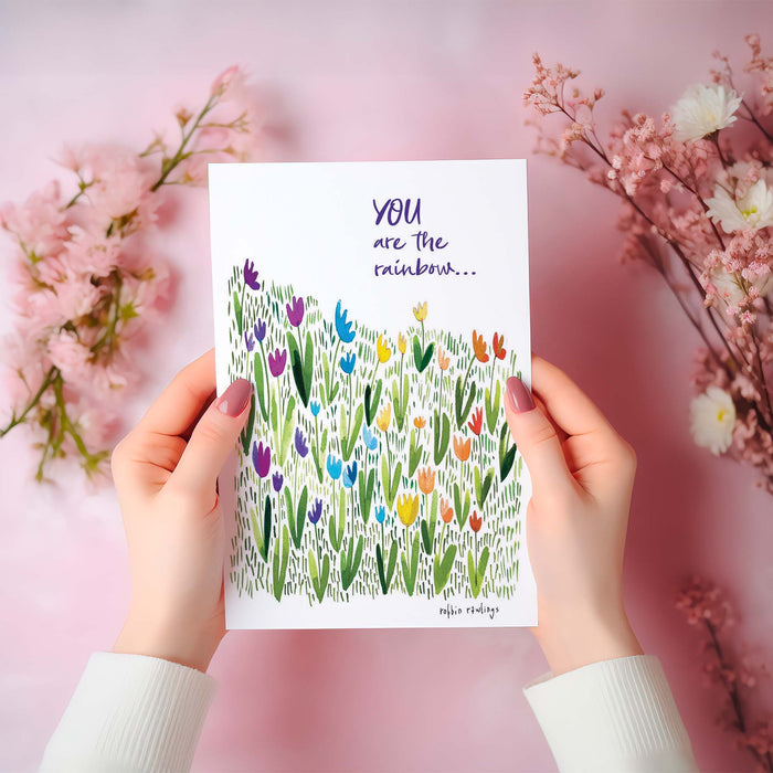 Rainbow Flowers | Encouragement Boxed Notecards – 15 Premium Cards