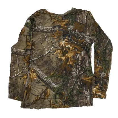 Realtree Women's Camo V-Neck Long Sleeve T-Shirt - Large - Army & Outdoors - Camouflage T-Shirts