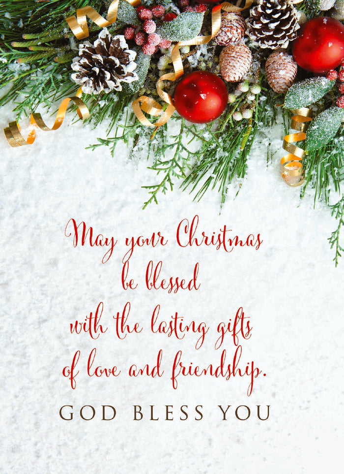 Religious Christmas Cards by Shared Blessings - Garland Christmas - 12 Assorted Cards with KJV Scripture