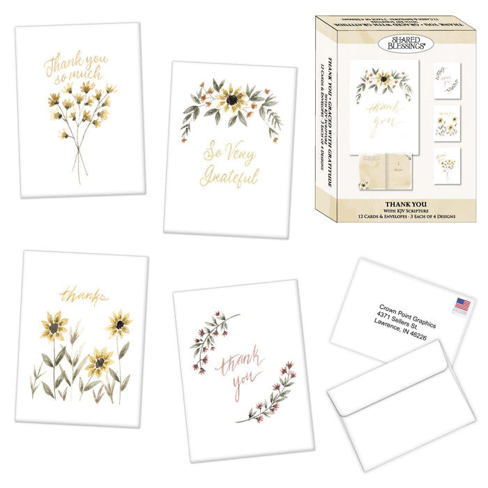 Religious Thank You Cards with Scripture |  Graced with Gratitude