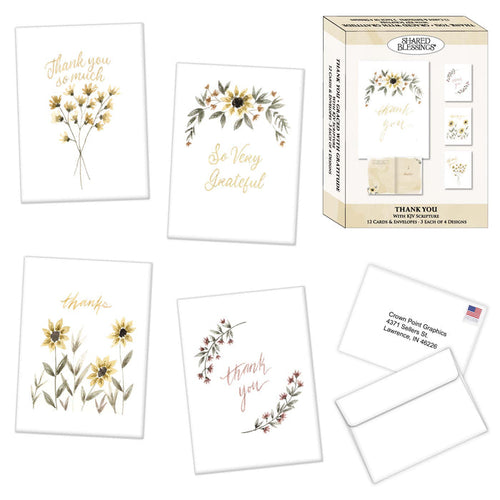 Religious Thank You Cards with Scripture |  Graced with Gratitude