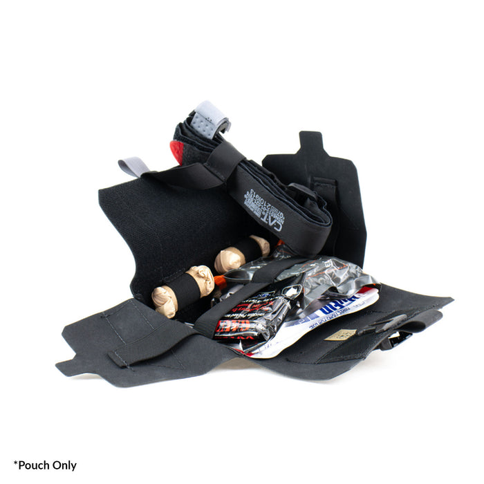Black Responder IFAK Pouch, open with contents
