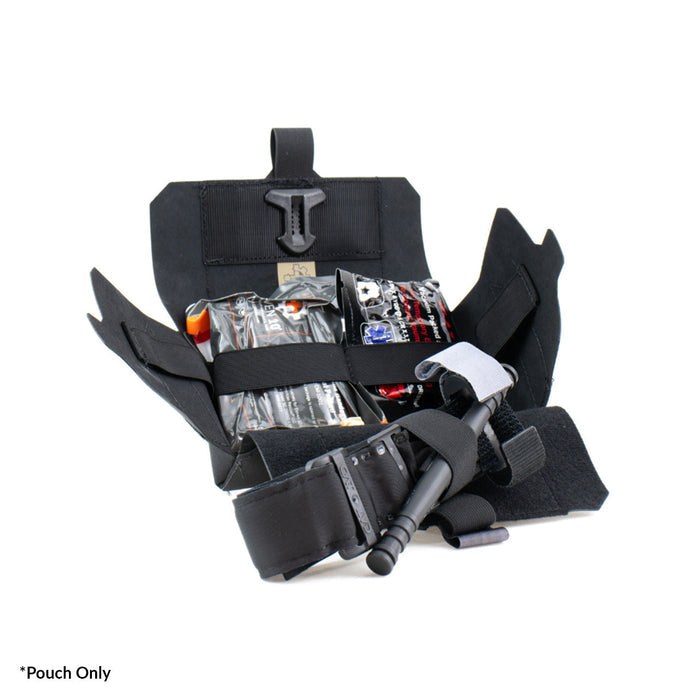 Black Responder IFAK Pouch, loaded with contents