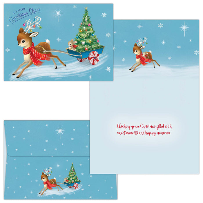 Retro Reindeer Boxed Christmas Cards by Crown Point Graphics