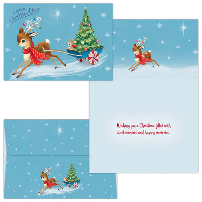 Retro Reindeer Boxed Christmas Cards by Crown Point Graphics