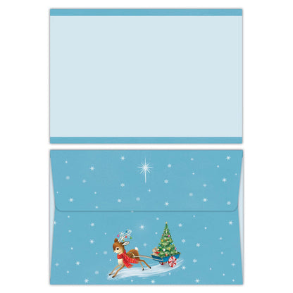 Retro Reindeer Boxed Christmas Cards by Crown Point Graphics