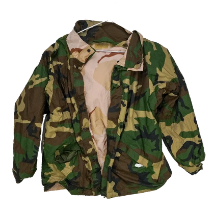 Reversible Woodland and 3 Colour Desert Wet Weather Jacket - XLarge - Army & Outdoors - Rain Jackets