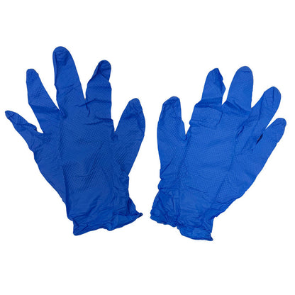 Rolled Gloveworks HD Blue Nitrile Gloves, Large, 10 Pack