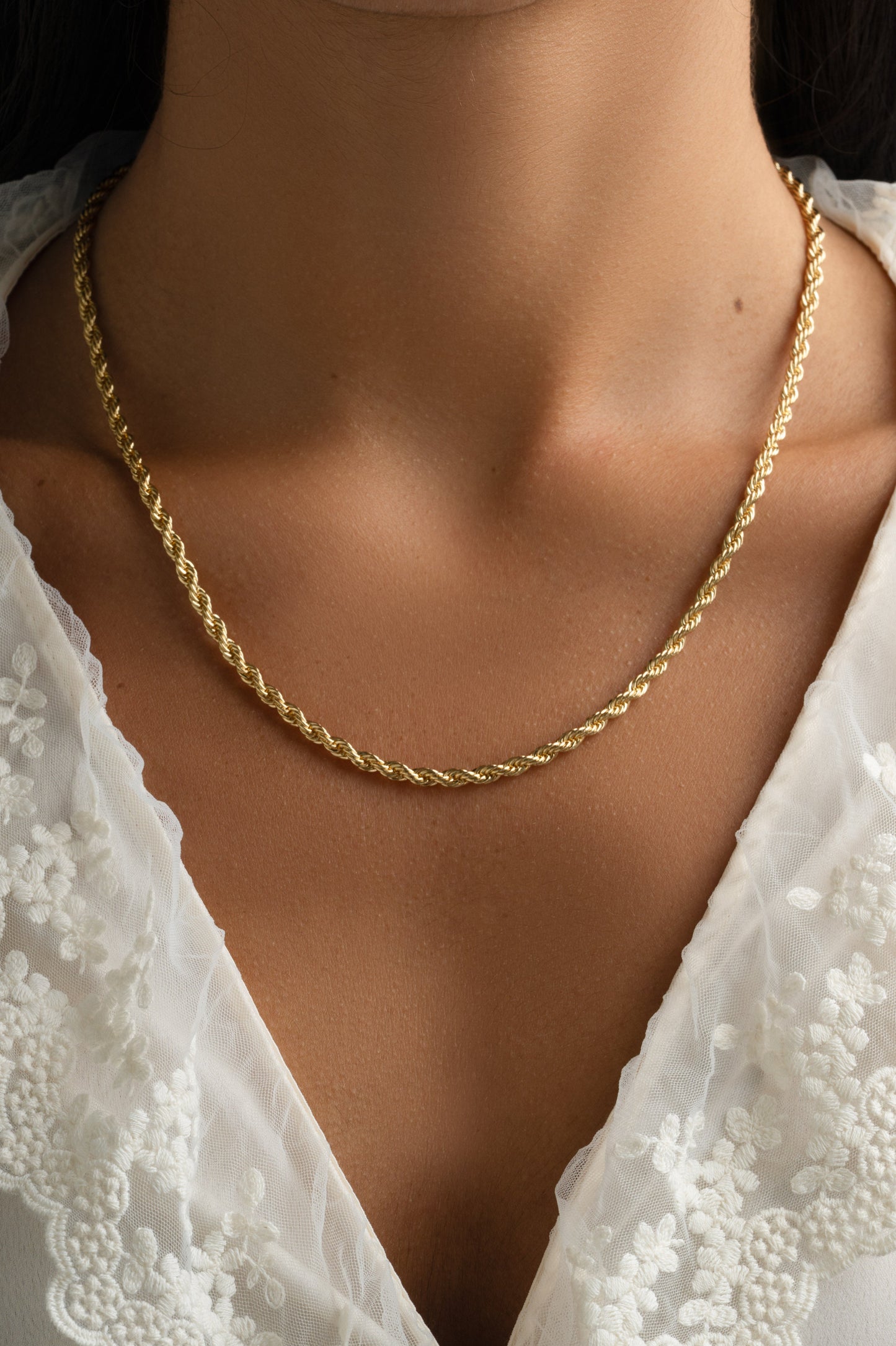 Gold Rope Chain Necklace