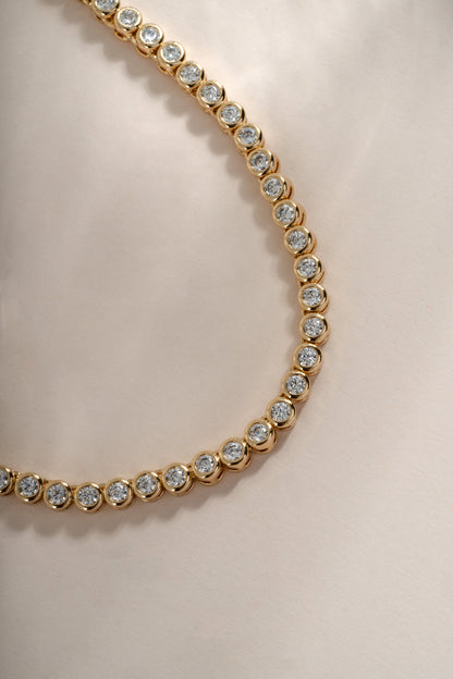Round Bezel Tennis Necklace