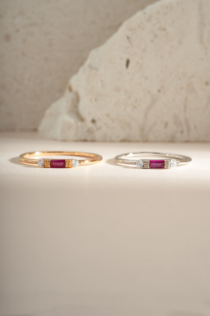 Ruby Baguette Ring