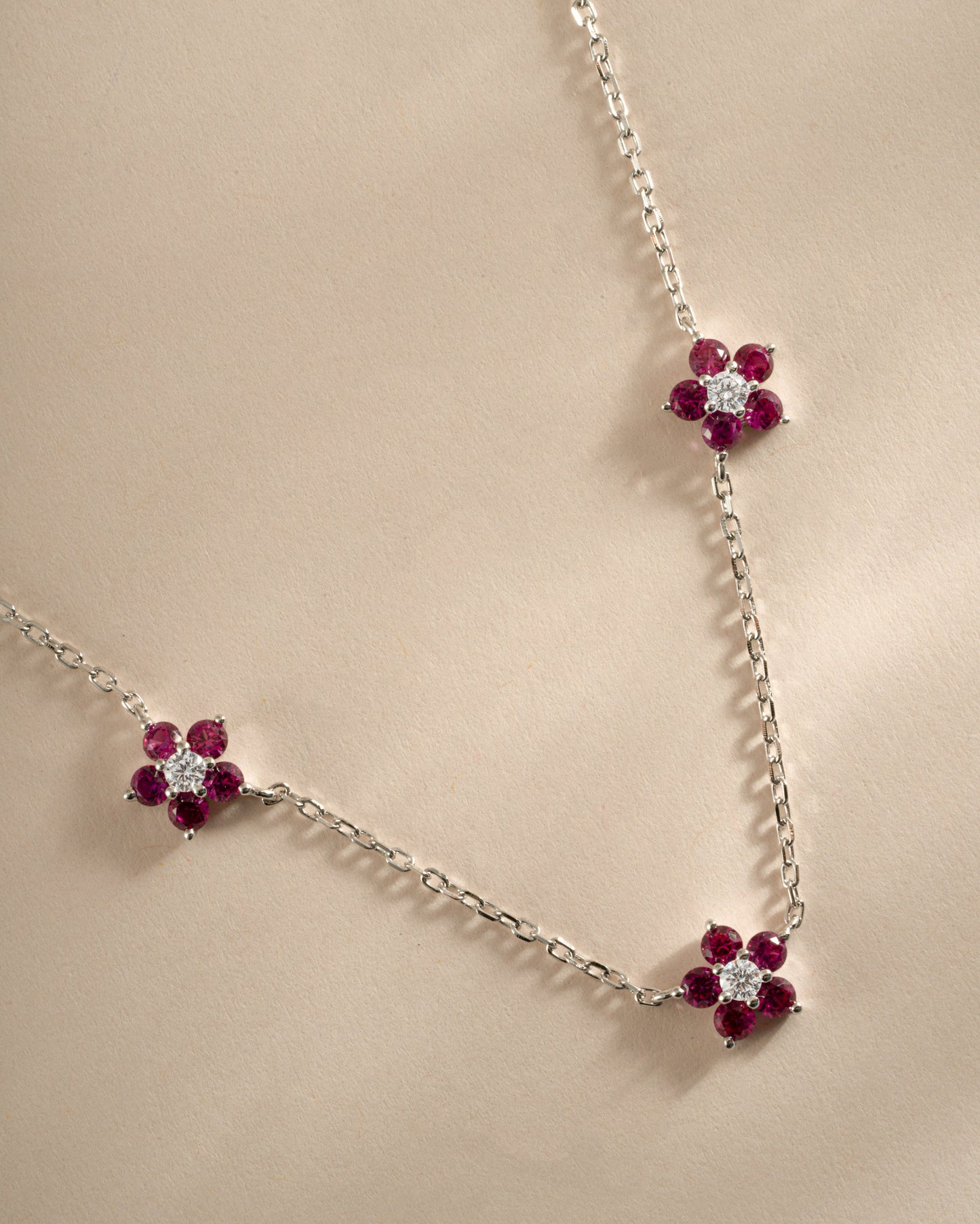 Ruby Flower Necklace