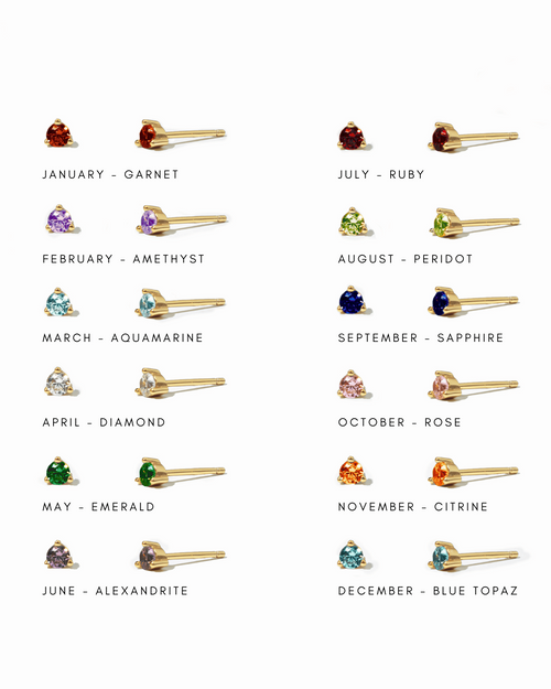 Birthstone Stud Earrings