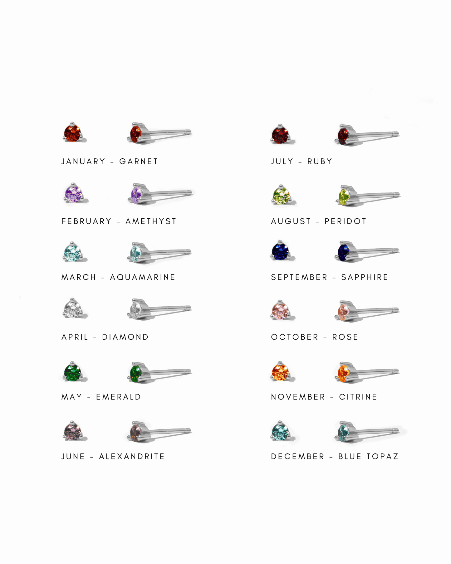 Birthstone Stud Earrings