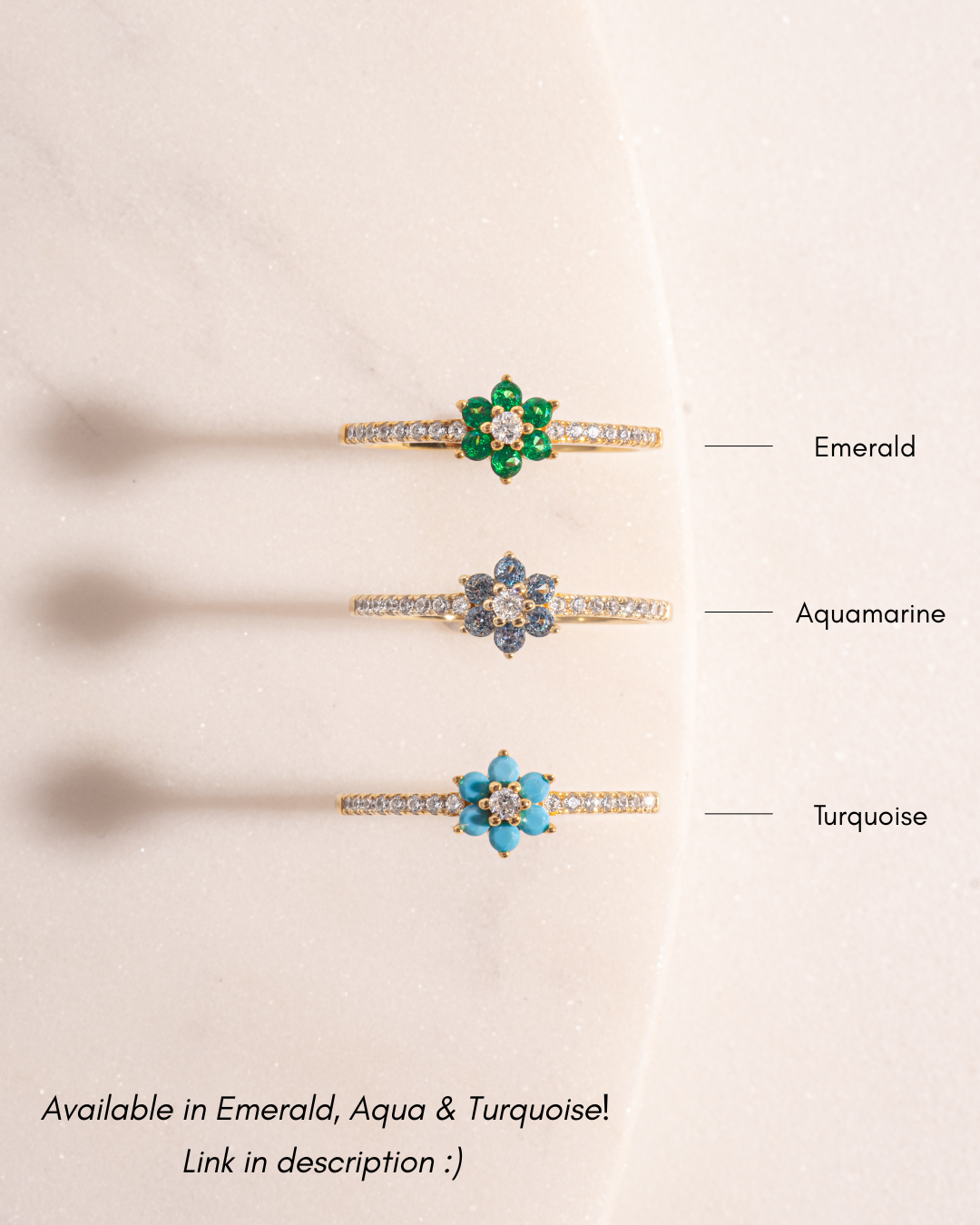 Emerald Flower Ring