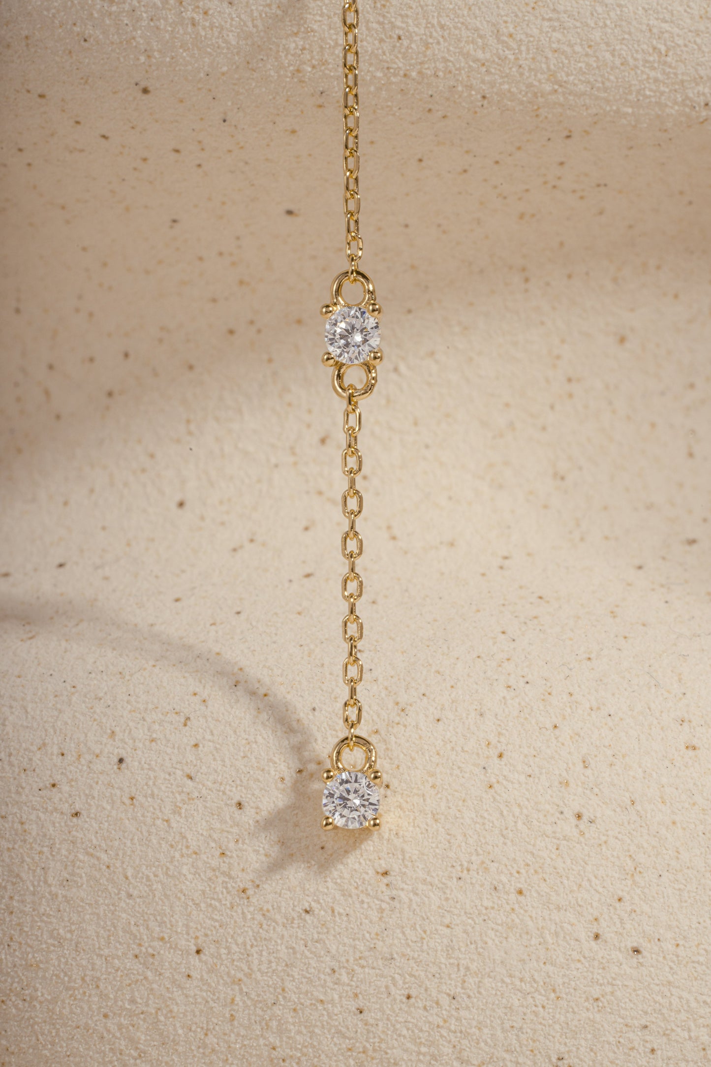 Round Diamond Lariat Necklace