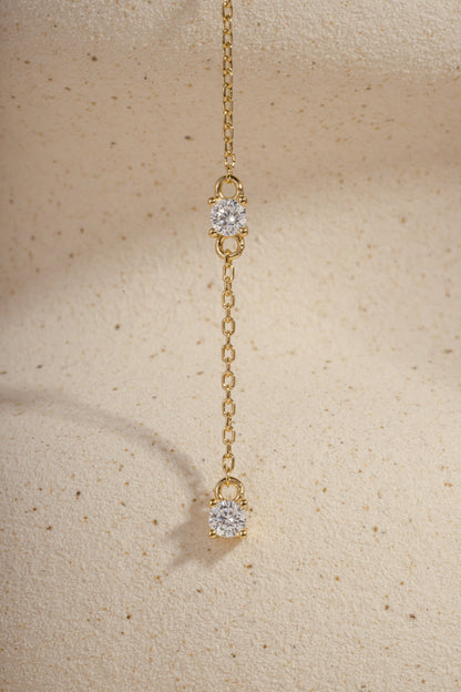 Round Diamond Lariat Necklace