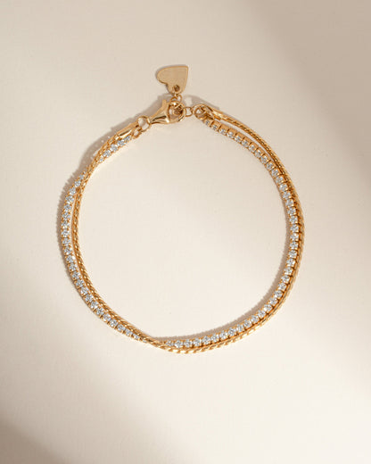 Tennis & Chain Bracelet Set