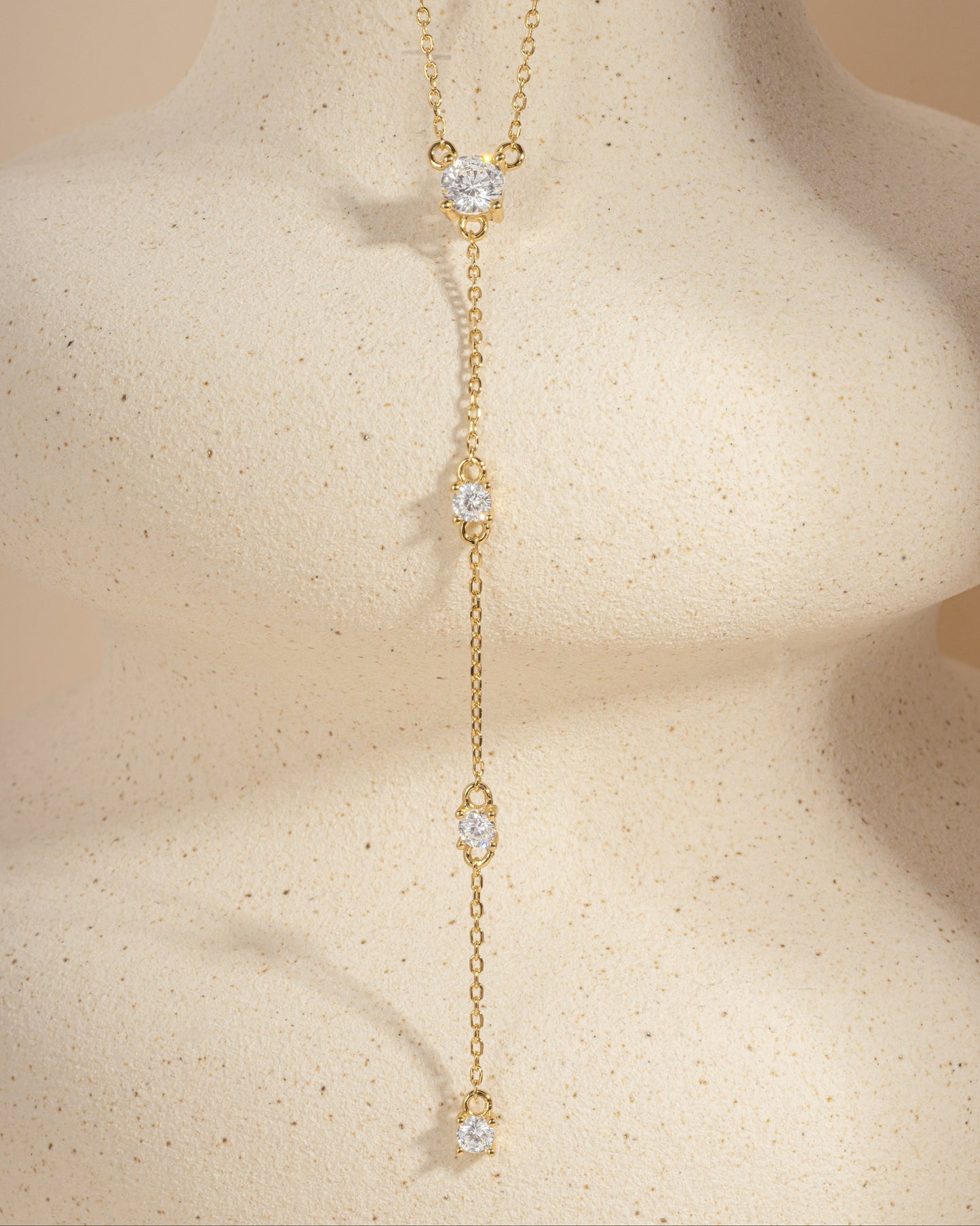 Round Diamond Lariat Necklace
