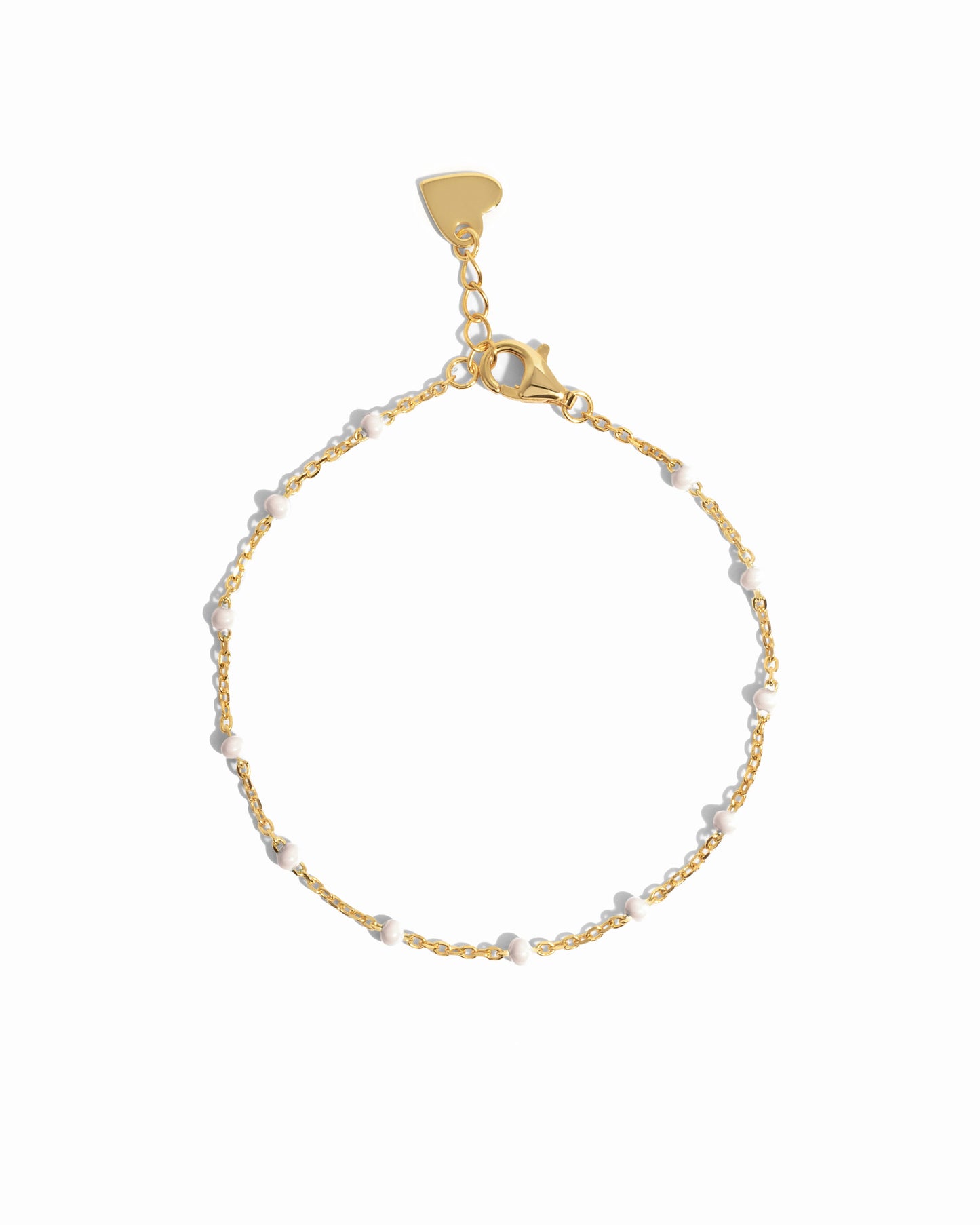 White Enamel Beaded Bracelet