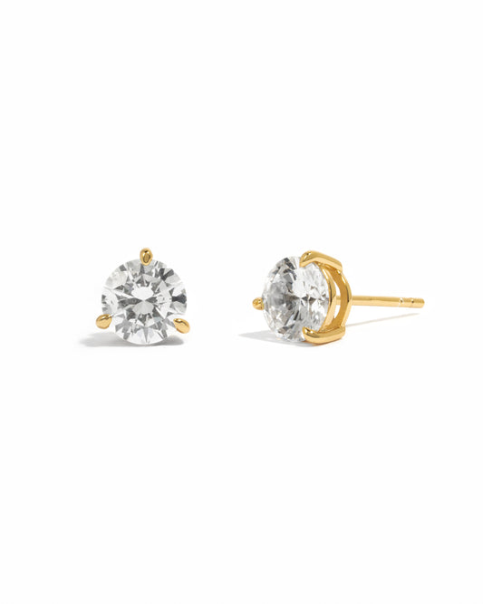 6.5mm Round Solitaire Stud Earrings