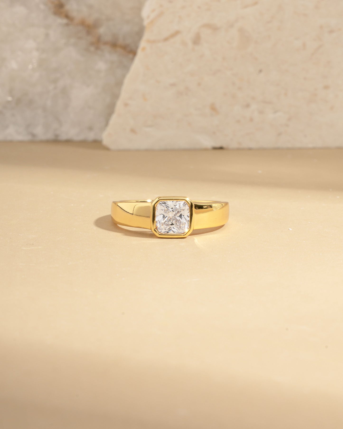 Square Bezel Dome Ring