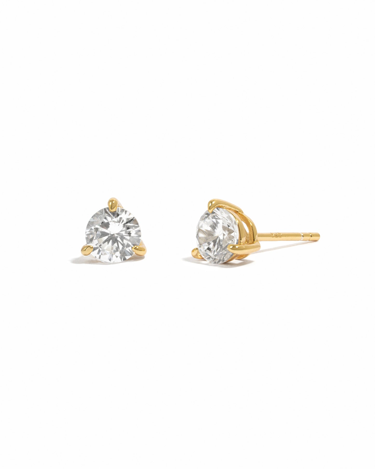 5mm Round Solitaire Stud Earrings (Multiple Sizes Available)