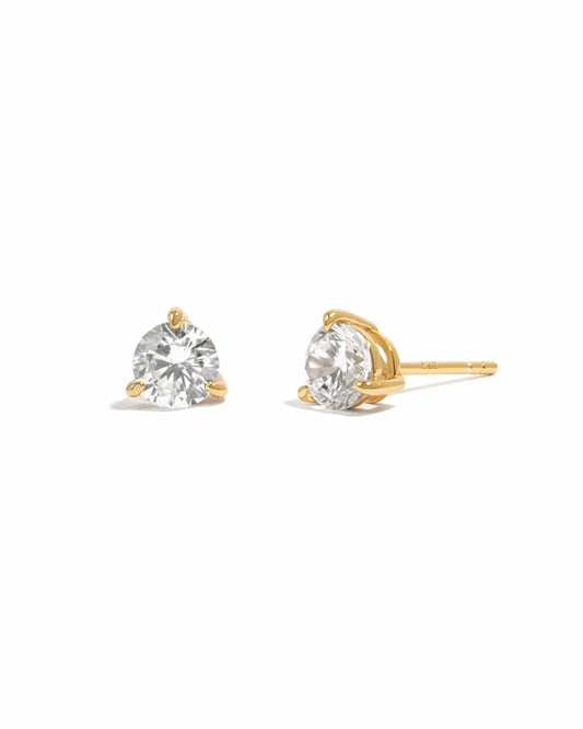 5mm Round Solitaire Stud Earrings (Multiple Sizes Available)