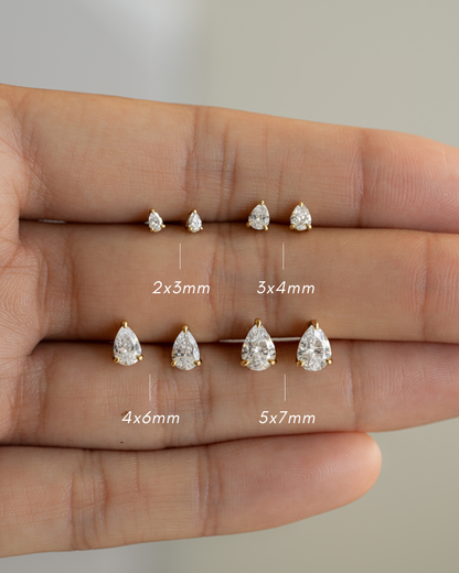 3x4mm Pear Studs