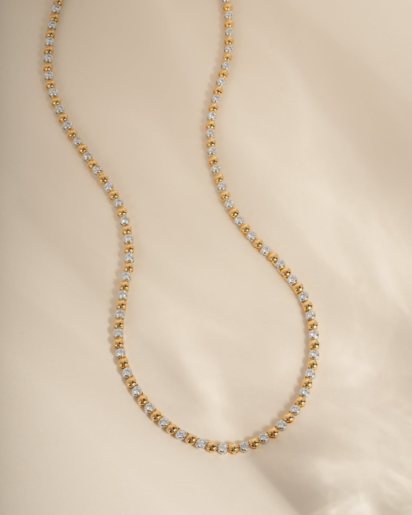 Mixed Metal Tennis Necklace