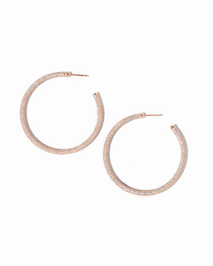 50mm Pavé Hoop Earrings