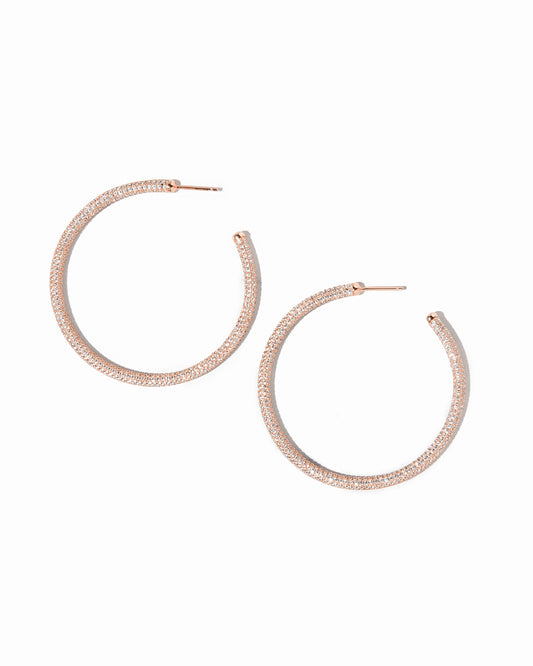 50mm Pavé Hoop Earrings